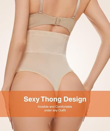SIMIYA Thong Shapewear Tummy Control Underwear for Women High Waist Stay-Put Body Shaper Girdle Compression Shapewear Thong - Image 2