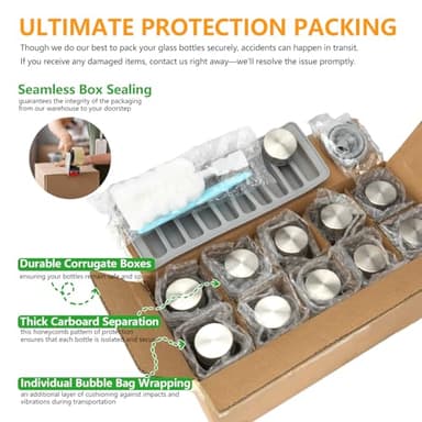 Zukro Glass Water Bottles with Lids 18 oz, 10 Pack Reusable Juice Bottles With Stainless Steel Airtight Cap for Juicing, Leak Proof Clear Drinking Jar Beverage storage container for Fridge, BPA Free - Image 7