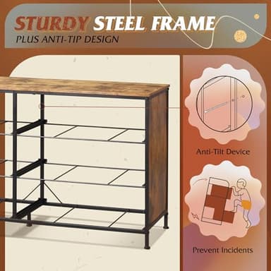 WLIVE 6 Drawer Dresser for Bedroom Large, Fabric Wide Dresser TV Stand for 50, 55, 60 inch TV, Big Long Chest of Drawers with Deep Drawer for Closet, Bedroom, Living Room, Hallway, Rustic Brown - Image 7