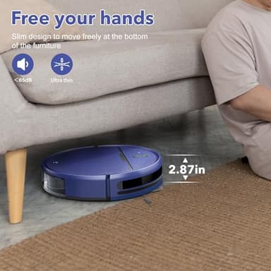 iMartine 2 in 1 Mopping and Vacuuming Robot, Robot Vacuum and Mop Combo Compatible with WiFi/App, Robotic Vacuum Cleaner Self-Charging, Slim, Ideal for Pet Family, Hard Floor, Hair, Low Pile Carpet - Image 4