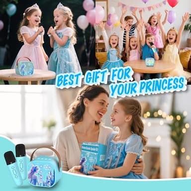 Mini Karaoke Machine for Kids Froze Toys for Girl Princess Toys 3 4 5 6 7 8 9 10 Year Old Girl Birthday Gifts Kids Toys Toddler Wireless Microphones - Image 7