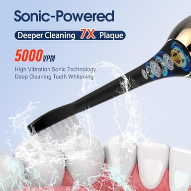 Electric Toothbrush for Adults, 5 Modes Sonic Toothbrush with 4 Brush Heads, 50000 VPM Deep Clean, 100-Day Battery Life, IPX7 Waterproof Rechargeable Toothbrushes Built-in Smart Timer for Home, Travel - Image 2