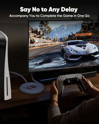 Snowkids Cat 8 Ethernet Cable 50 FT, Strong Signal, Flat High Speed 40Gbps 2000Mhz, Network Cord with RJ45 Internet Connector for TV/Printer/Computer/Modem/Router/ps-3/4/5, Braided LAN Cable 50FT Grey - Image 7