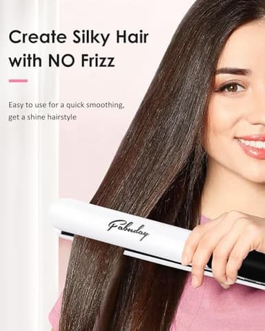 Fabuday Hair Straightener Flat Iron for Women - Fast Heat Up, Dual Voltage, LED Display, 12 Adjustabel Temp, Auto Shut Off Straightening Iron, Flat Irons for All Type Hair, 1'' Ceramic Plates - Image 3