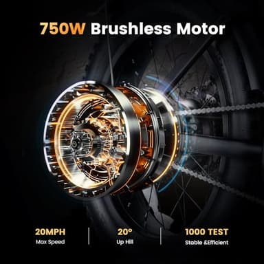 CYCROWN CycRun Electric Bike for Adults 750W Motor with 374.4WH Battery, 20MPH 55Miles Ebike for Adults - Image 2