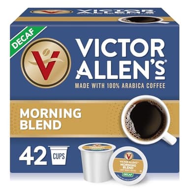 Victor Allen's Coffee Decaf Morning Blend, Light Roast, 42 Count, Single Serve Coffee Pods for Keurig K-Cup Brewers - Image 1