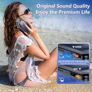 Temdan Compatible with iPhone 17 Pro Case,Waterproof Built-in Screen & Camera Protector IP68 Underwater Full Body 17FT Military Dropproof Shockproof Phone Case 6.3"-Black/Clear - Image 6