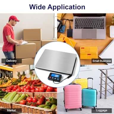 TIPRE Digital Shipping Postal Scale 0.5 oz High Accuracy! 440lb Commercial Weight Scale for Package, Small Business, Mail, Warehouse, Home, Battery & Charging Cable Included - Image 8