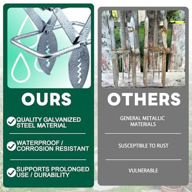 Mole Trap Scissor 2 Pack, Upgraded Mole Traps for Lawns That Kill Best, Galvanized Steel Mole Killer, Easy Step Setup - Image 3