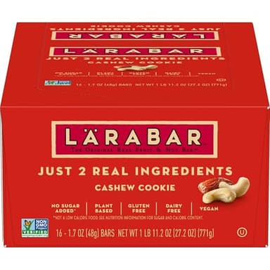 Larabar Cashew Cookie, Gluten Free Vegan Fruit & Nut Bar, 1.7 oz Bars 16 Ct - Image 6