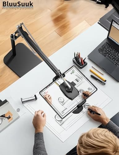 BluuSuuk Tablet Floor Stand with 11lb Stable Base - Adjustable Height Stretchable Arm Swivel Holder Mount, Compatible with iPad Pro Air Mini 12.9/9.7, Kindle, Galaxy Tab, Cell Phones (4.7''-13'') - Image 8