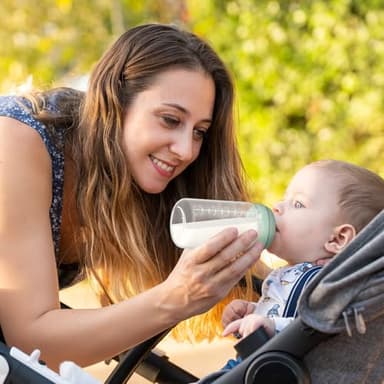Momcozy Natural Baby Bottle, Wide-Neck, BPA Free Breast Milk Container, Storage Collection Bottle for Fridge & Milk Cooler, Breastfeeding Essential, 10 oz, 4 pcs - Image 8