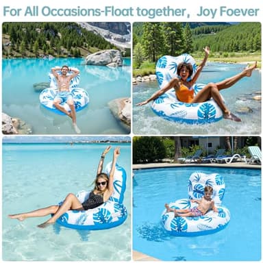 Etegow [2025 New Model] Inflatable Unibody Pool Lounger Float with Cup Holders and Handle, Ideal Pool Toys for Beach,Lakes, Rivers,Water Party Beach Vacation Essentials - Image 2
