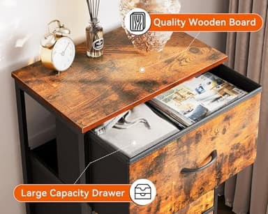 AODK Tall Dresser for Bedroom with 6 Fabric Drawers, Storage Dresser Organizer with Wood Top and Sturdy Steel Frames, Chest of Drawers for Closet, Living Room, Entryway, Hallway, Vintage - Image 6