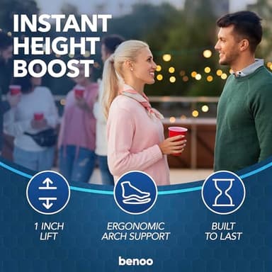 Heel Lift (1 Inch) Height Increase Insoles for Men & Women, Half Shoe Lift Insert, Comfortable Instant Height Boost (Mens 8-9.5 or Womens 9.5-11) - Image 3