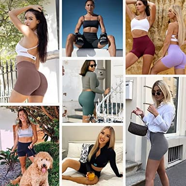3 Pack Biker Shorts for Women – 8"/5" High Waisted Tummy Control Workout Yoga Running Athletic Shorts - Image 3