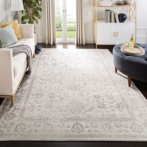 SAFAVIEH Adirondack Collection Area Rug - 9' x 12', Ivory & Silver, Oriental Distressed Design, Non-Shedding & Easy Care, Ideal for High Traffic Areas in Living Room, Bedroom (ADR109C) - Image 1