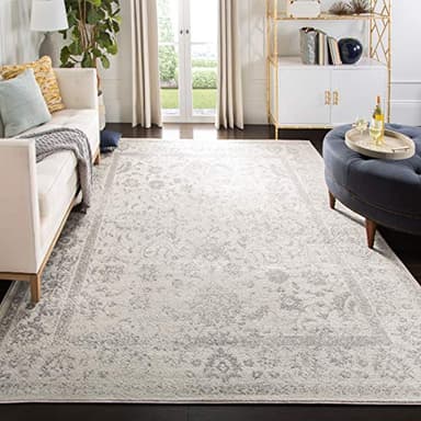 SAFAVIEH Adirondack Collection Area Rug - 9' x 12', Ivory & Silver, Oriental Distressed Design, Non-Shedding & Easy Care, Ideal for High Traffic Areas in Living Room, Bedroom (ADR109C) - Image 1