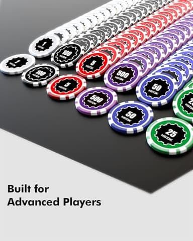 HEITOK Casino Poker Set with Numbered Chips 500-Piece for Card Board Game, 11.5 Gram with Playing Cards Waterproof for Texas Hold'em, Blackjack Gambling, Card Club or Late Night Poker Games - Image 2