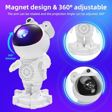 Astronaut Galaxy Projector-Star Projector,Bluetooth Speaker,White Noise, Star and Moon Galaxy Lights for Bedroom with Timer and Remote, Nebula Night Light 360° Adjustable, Starry Space Ceiling Lamp - Image 3
