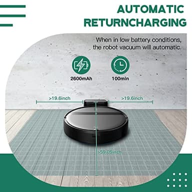 Kilgone Robot Vacuum and Mop Combo 2300Pa for Pet Hair | Robotic Vacuum Cleaner with WiFi/Alexa/App | Auto Recharge & Tangle-Free | Ultra-Slim Quiet 2.8" for Hard Floors, Low-Pile Rugs - Image 7