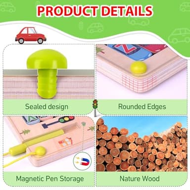 Scuwtocn Wooden Magnetic Alphabet Maze Letter Puzzle, Montessori Fine Motor Skills Toys for Boys Girls 3 4 5 Years Old, ABC Learning Toys for Kids Age 3+, Christmas, Birthday Present - Image 6