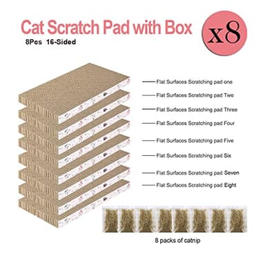 8 Packs in 1 Cat Scratch Pad, Cat Scratcher Cardboard,Reversible,Durable Recyclable Cardboard, Premium Scratch, Suitable for Cats to Rest, Grind Claws and Play - Image 2