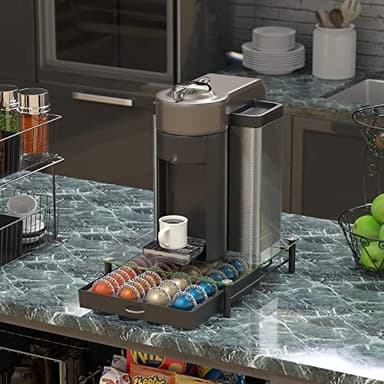 DecoBrothers Crystal Tempered Glass Vertuo Pod Holder Drawer, 24 Large or 48 Small Nespresso Capsule Organizer - Image 2