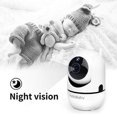 HelloBaby Baby Monitor with Remote Pan-Tilt-Zoom Camera and 3.2'' LCD Screen, Infrared Night Vision (Black) - Image 5
