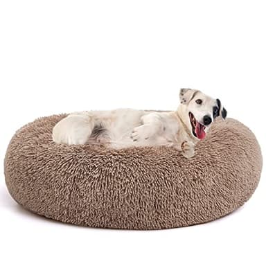 MIXJOY Ultra Soft & Comfortable Donut Cuddler Round Dog & Cat Bed (30'', Brown) - Image 1