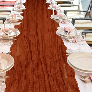 12 Pack Cheesecloth Table Runner, Runner Gauze Boho Wedding Decor Romantic Table Runner for Wedding Birthday Party(35" x 118") (Terracotta) - Image 6