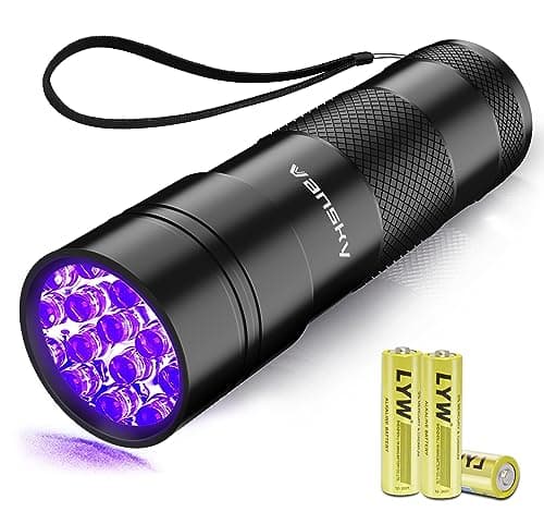 Black Light UV Flashlight,Vansky Blacklight 12 LED Urine Detector For Dog/Cat/Pet Urine & Dry Stains and Bed Bug On Carpets/Rugs/Floor,Matching with Pet Odor Eliminator - Image 1