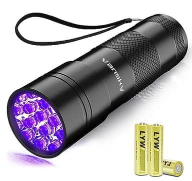 Black Light UV Flashlight,Vansky Blacklight 12 LED Urine Detector For Dog/Cat/Pet Urine & Dry Stains and Bed Bug On Carpets/Rugs/Floor,Matching with Pet Odor Eliminator - Image 1