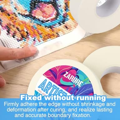 ZARBRE Artist Tape, White Art Tape for Watercolor Paper, Medium Tack Masking Drafting Tape for Painting Canvas Framing, Acid-Free, 0.5in x 164FT Long - Image 5