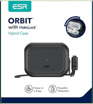 ESR for AirPods Pro 2 Case, Compatible with Airpods Pro Case 2nd / 1st Generation (2023/2022/2019), Compatible with MagSafe, Full Drop Protection Cover with Lanyard, Black - Image 10