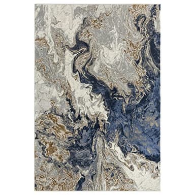 LUXE WEAVERS Marble Swirl Abstract Area Rug, Blue 8x10 - Image 2