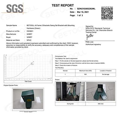 BETOOLL A-Frame 2 Brackets Swing Set Bracket with Mounting Hardware (Green) - Image 2