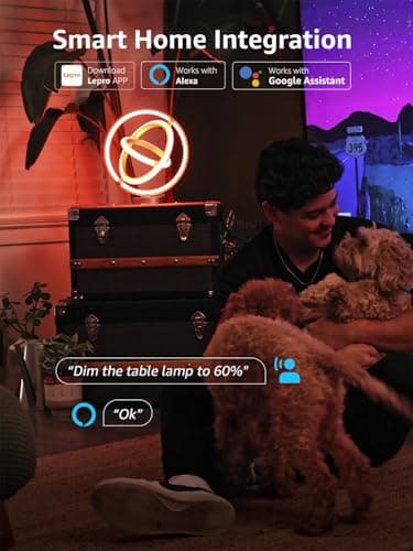 Lepro TB1 AI Smart Table Lamp, RGB+IC Addressable Color Changing Desk Light Alexa Google Home Enable, Music Sync, DIY Endless Scenes, APP Control Cool LED Lamp for Room Decor Ambient Lighting, 2.4 GHz - Image 2