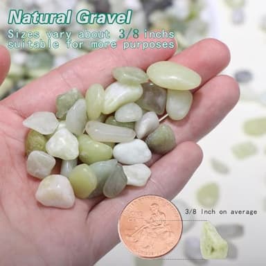Calofulston 15 lb Small Pebbles for Indoor Plants, 3/8 Inch Decorative Rocks for Lucky Bamboo Plants Pot, Succulent, Vase, Cactus, Landscaping, Polished Jade Rocks for Plants Indoor, Green - Image 4