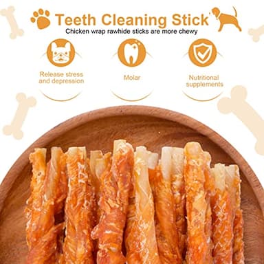 Pawant Chicken Wrapped Rawhides for Dogs Treats Puppy Training Snacks Sticks Dog Rawhide Chews All Natural Dog Treats 1lb - Image 4