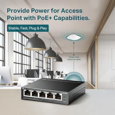 TP-Link TL-SG1005P, 5 Port Gigabit PoE Switch, 4 PoE+ Ports @65W, Desktop, Plug & Play, Sturdy Metal w/ Shielded Ports, Fanless, QoS & IGMP Snooping - Image 5
