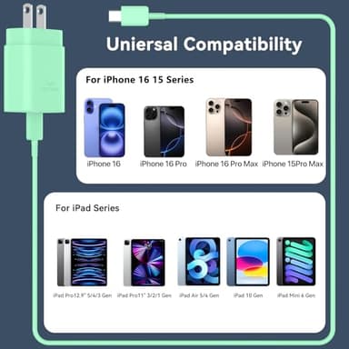 Phone 17 16 Pro Max Charger Fast Charging Block, 30W Phone 17/16 Pro Max USB C Fast Charger with 10 FT Type C Fast Charging Long Cable Cord for i.Phone 17 Pro Max/17 Pro/17/Air/16 Pro max/16 Pro/15 - Image 4