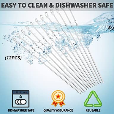 Kabob Skewers 14" Stainless Steel Long BBQ Barbecue Skewers, Flat Metal Kebob Sticks Wide Reusable Grilling Skewers for Meat Chicken, Set of 12pcs with Storage Bag by JY COOKMENT - Image 5