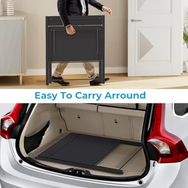 GreenForest No Assembly Folding Desk, 2-Tier Compact Computer Desk with Shelf, 30 inch Space Saving Foldable Table for Home Office, Dorm or Apartment, Portable Collapsible Sturdy Laptop Desk, Black - Image 8