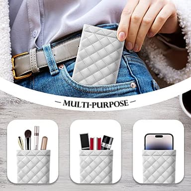 COMF-PRO Squeeze Top Sunglass Pouch - Portable Sunglass Organizer Pouch Bags Soft PU Leather Glasses 2 Pack - Image 2