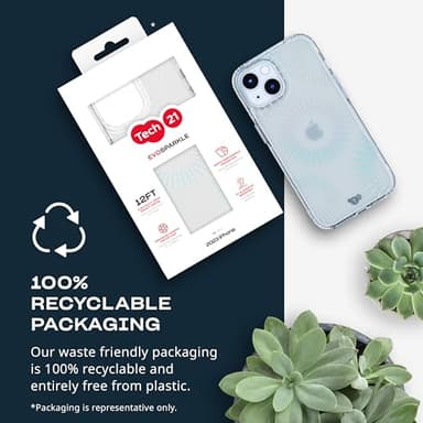 Tech21 Evo Sparkle case for iPhone 15 Plus - Compatible with MagSafe - Impact Protection Case - Lunar Clear - Image 2