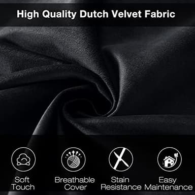 EDUJIN 3 ft Bean Bag Chair: 3' Memory Foam Bean Bag Chairs for Adults/Teens with Filling,Ultra Soft Dutch Velvet Cover, Round Fluffy Lazy Sofa for Living Room - 3Foot,Black - Image 6