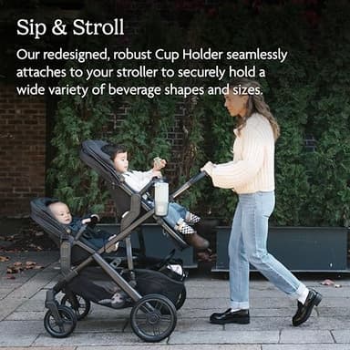 UPPAbaby Cup Holder for Vista, Cruz, Minu Strollers - Quick, Intuitive Attachment + Removal - Securely Holds Various Size Beverages - BPA Free + Dishwasher Safe - Folds Attached - Image 2