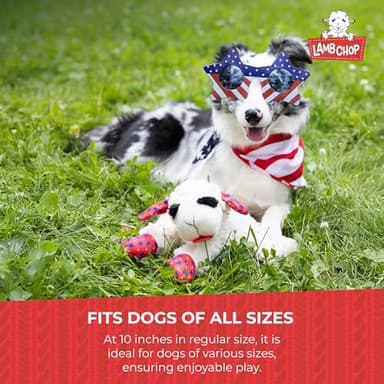 Multipet Lamb Chop Dog Plush Toy - Squeaky Dog Toy for Small & Medium Dogs - Extra Soft Plush Dog Toy - Stuffed Animal Dog Toy for Cuddling & Playing - Cute Pet Toy (10", Cream, 5 Squeakers) - Image 8