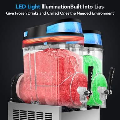 30L Commercial Slushie Machine, 4 Gal×2 Tanks Frozen Drink Machine, 1100W 110V Frozen Drink Margarita Machine Smoothie Slushy Maker Stainless Steel for Restaurant Bar Home Party - Image 4